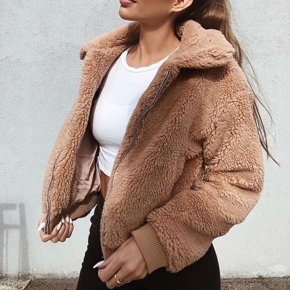 SALE! 🚨 Tan Fleece Fashion Jacket Coat
